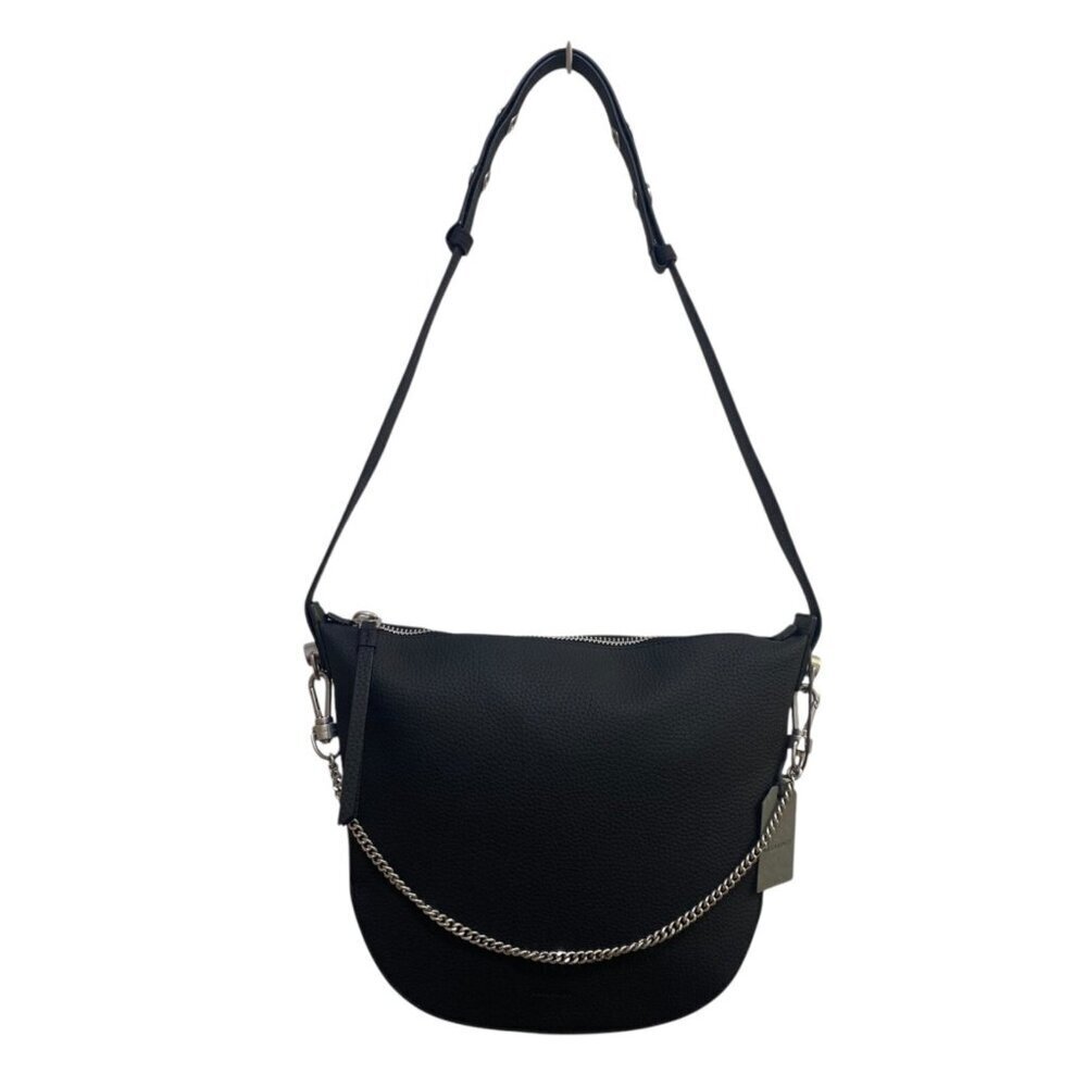 NEW AllSaints BLAKE Pebbled Leather Shoulder Crossbody Bag in Black